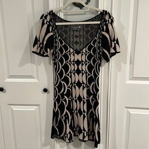 Anthropologie Geometric Short Midi Dress XS